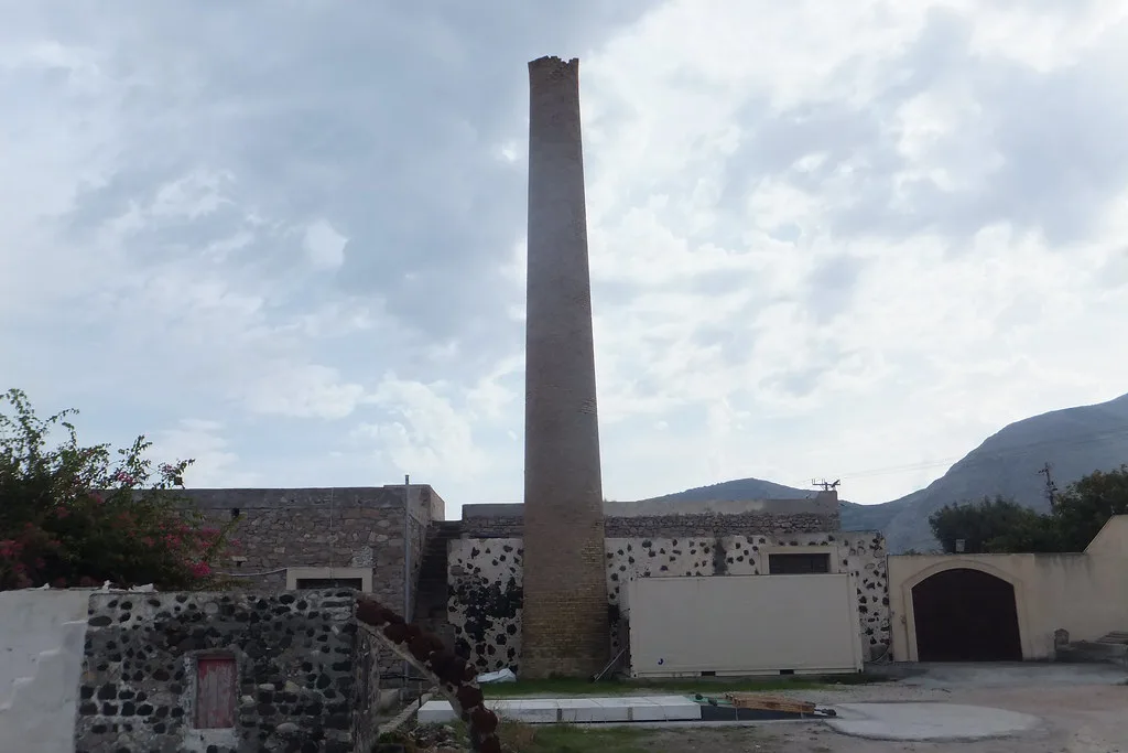 Santorini winery chimney