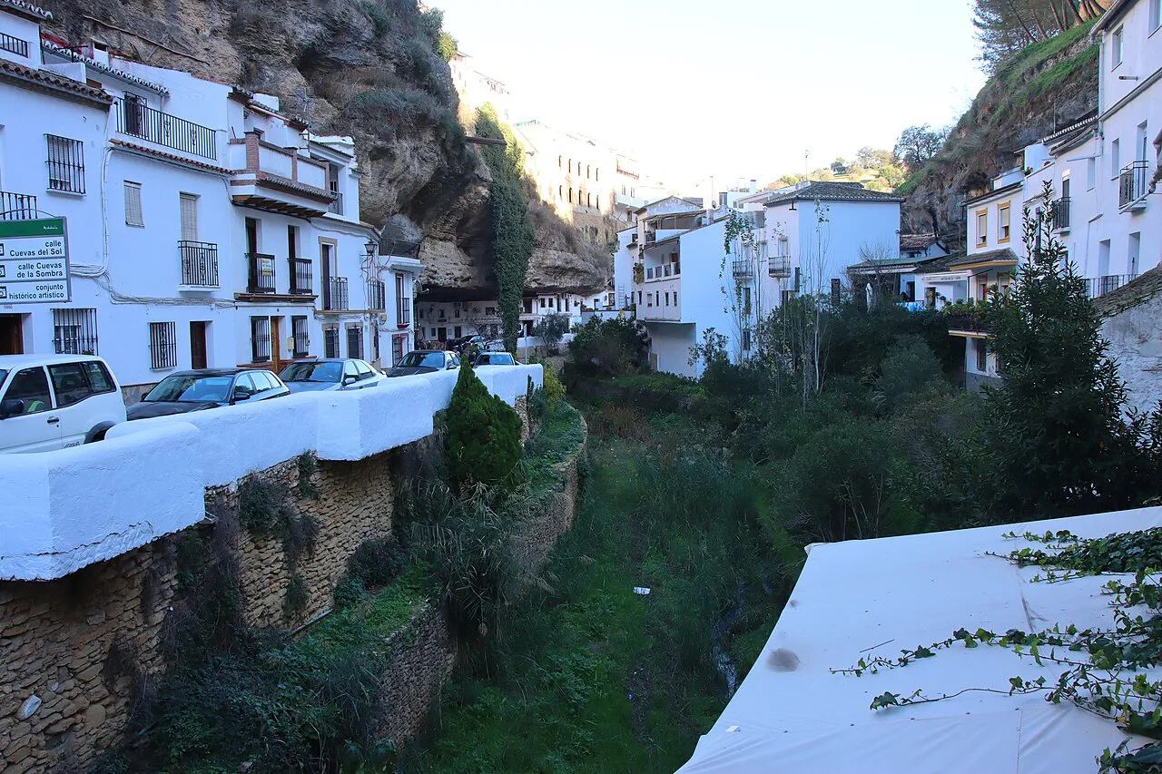 Houses built under the rock in Setenil de las Bodegas, near Ronda