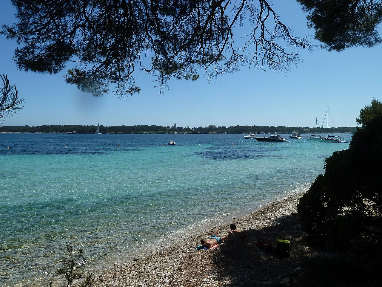 Île Sainte-Marguerite seen from Île Saint-Honorat, off Cannes