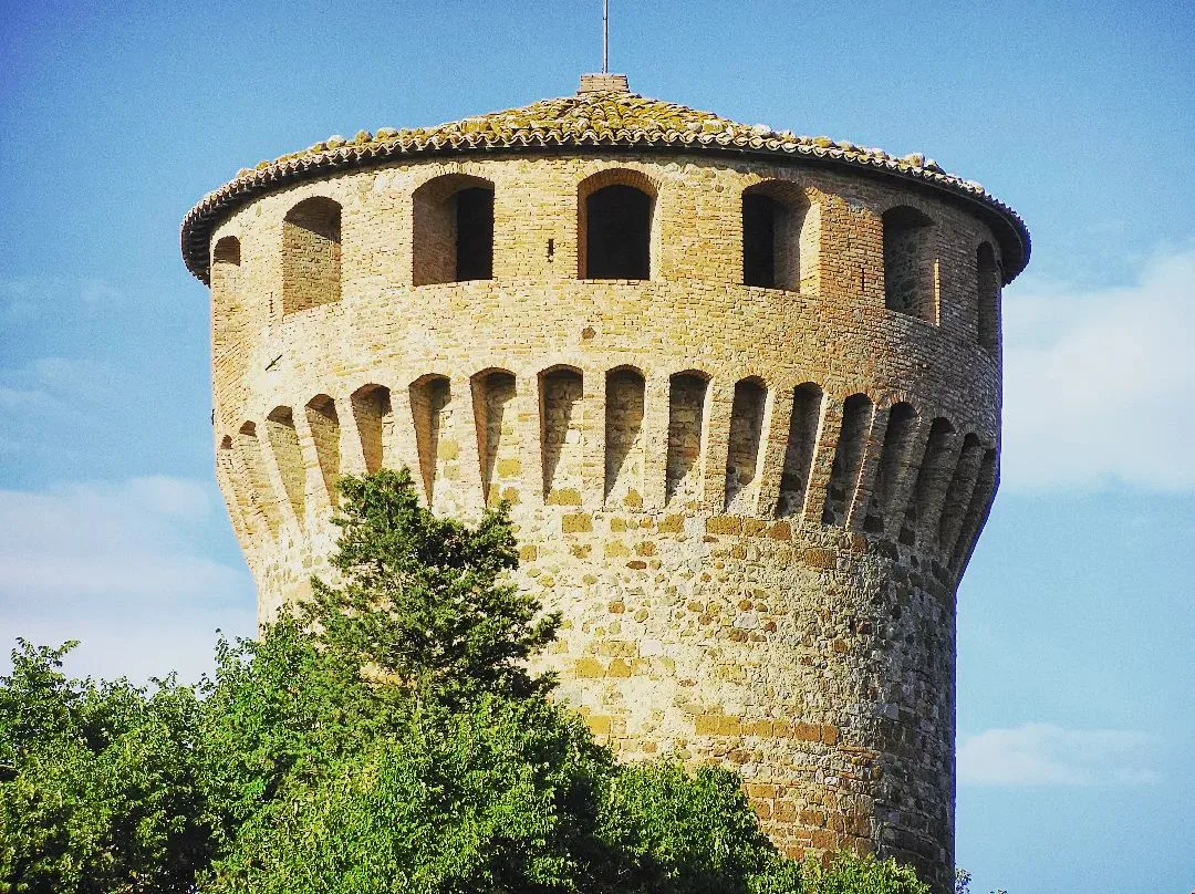 The round tower of Castello della Sala, near Ficulle