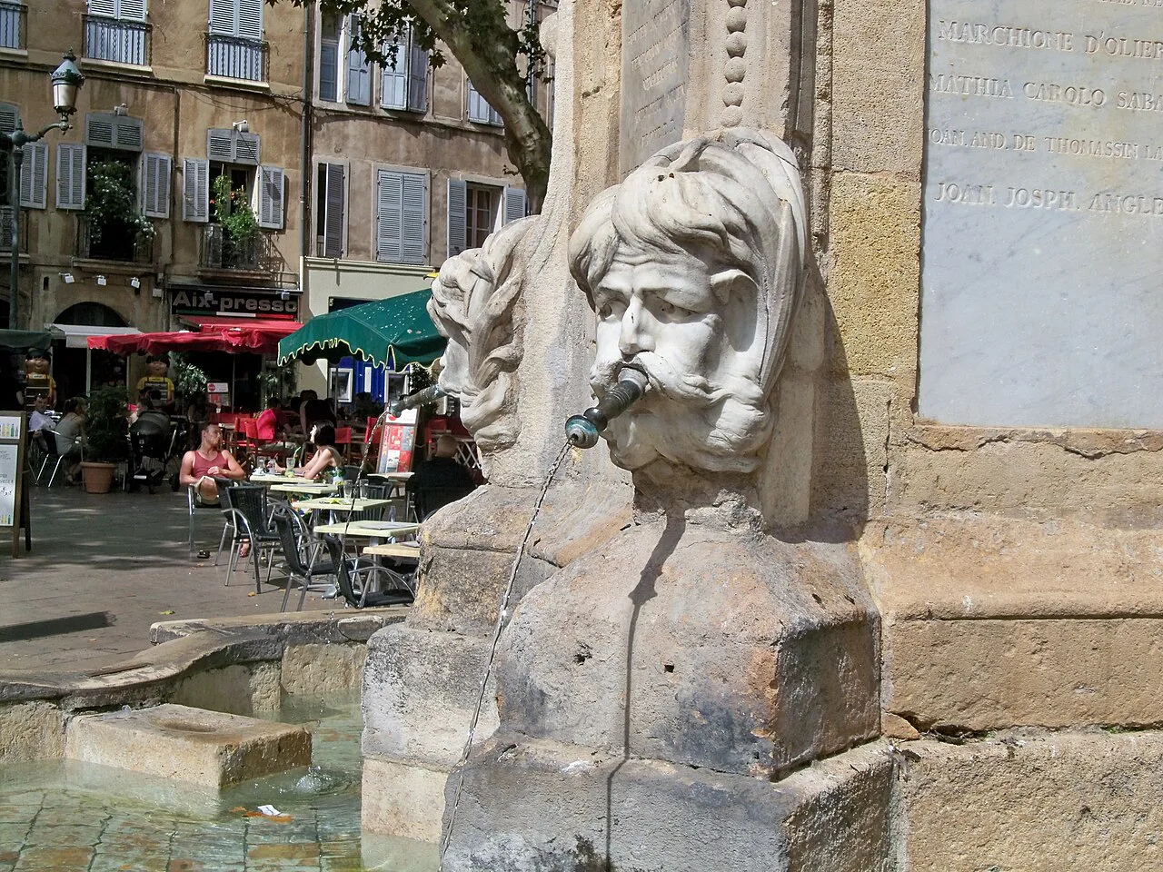 The fountain on Place de l'Hôtel de Ville in Aix-en-Provence