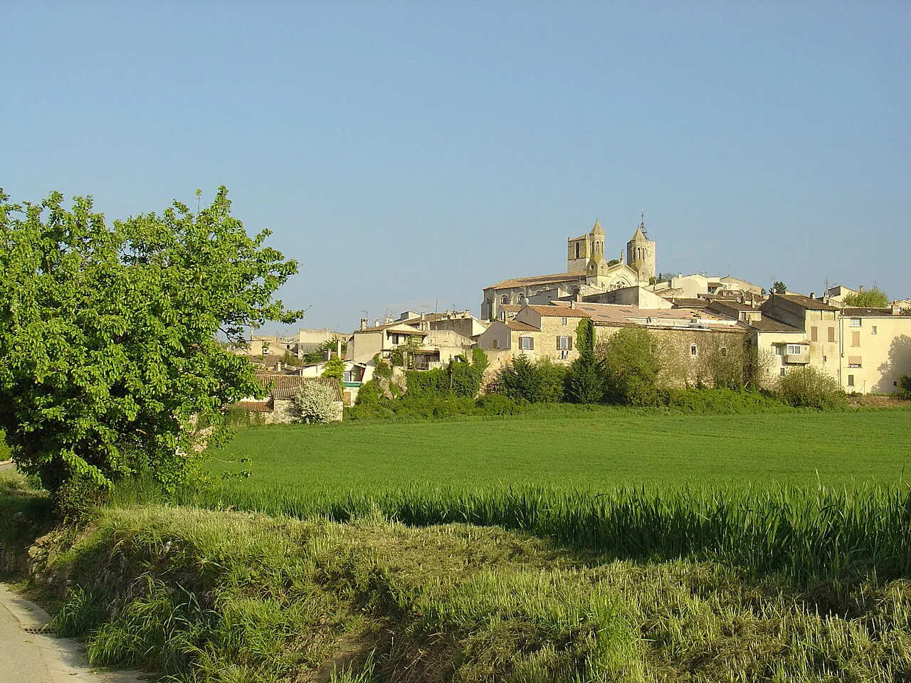 Rians and its church across the fields