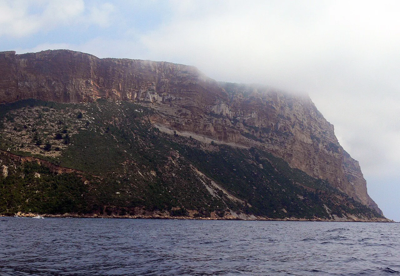The cliffs of Cap Canaille seen from the sea