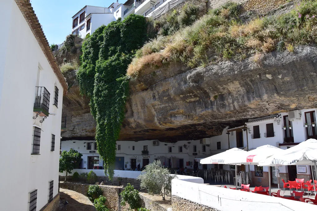 Setenil de las Bodegas, a village built under rock overhangs in the Serranía de Ronda