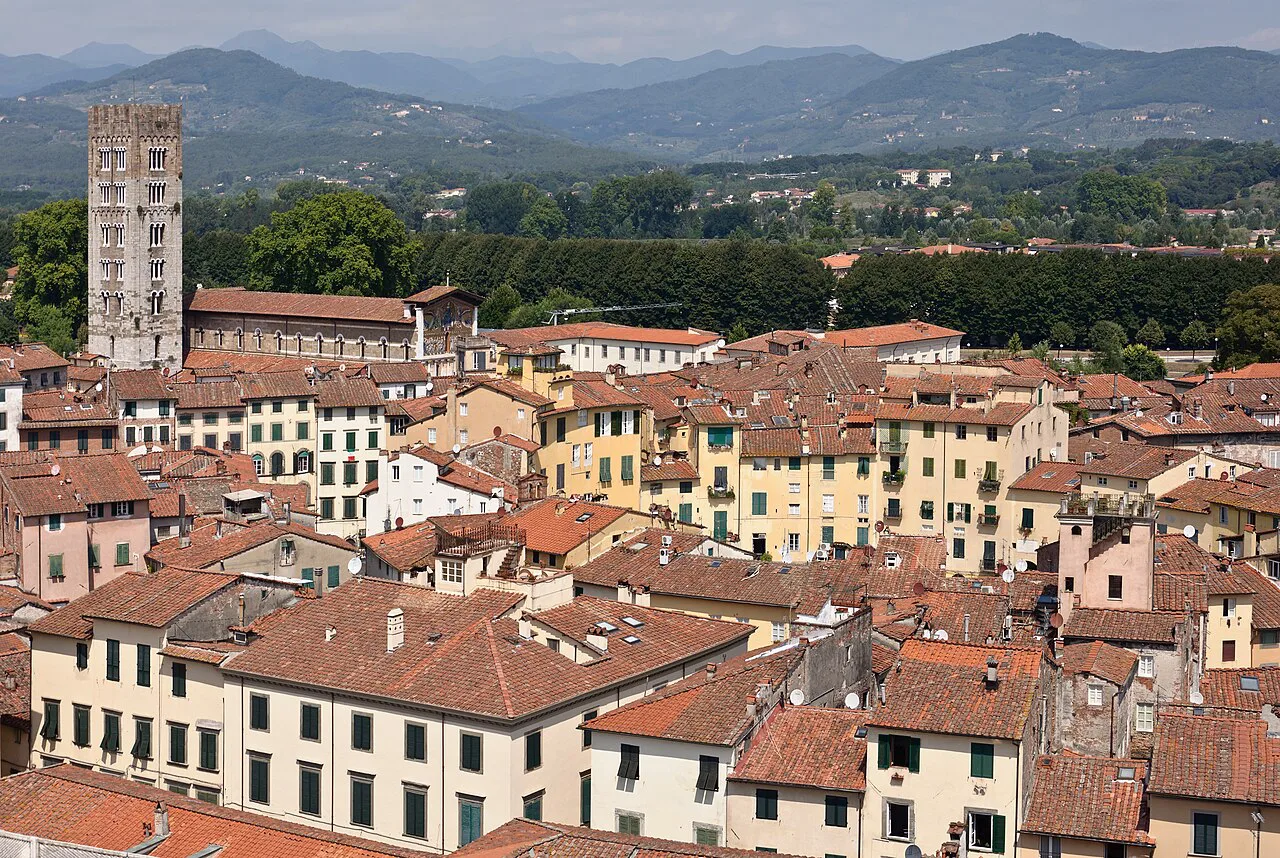 Lucca's rooftops from the Torre Guinigi