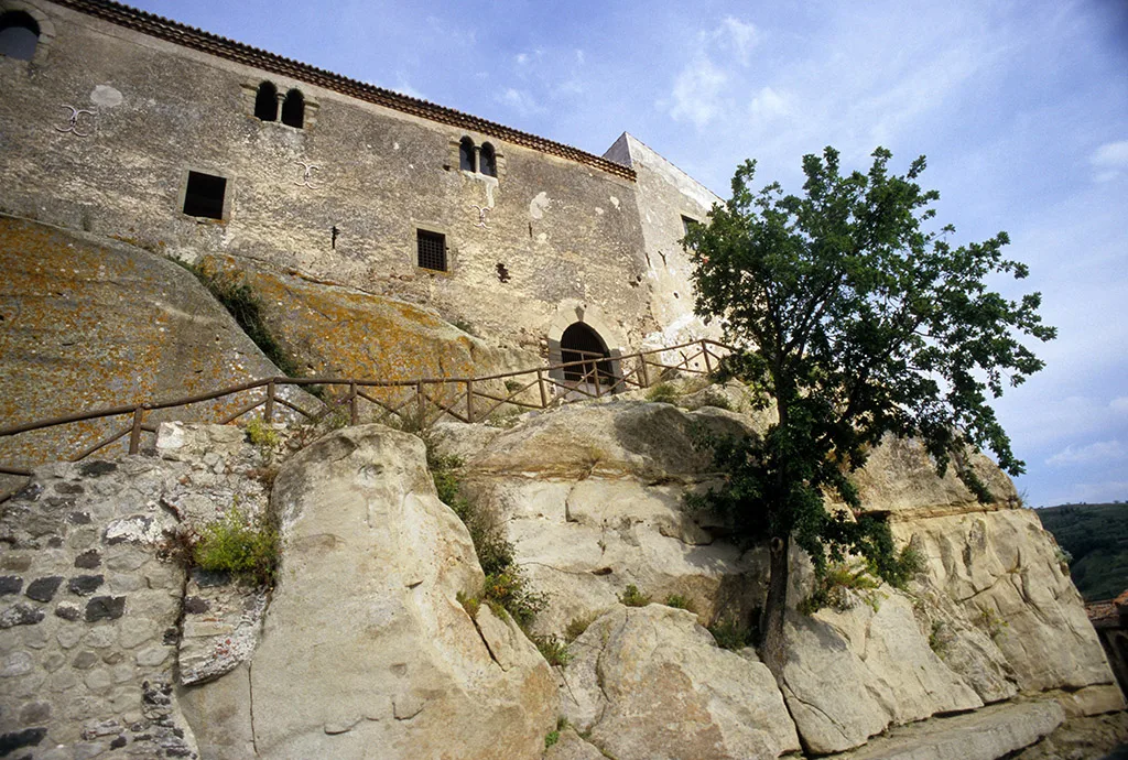 Castello di Lauria on its rock in Castiglione di Sicilia