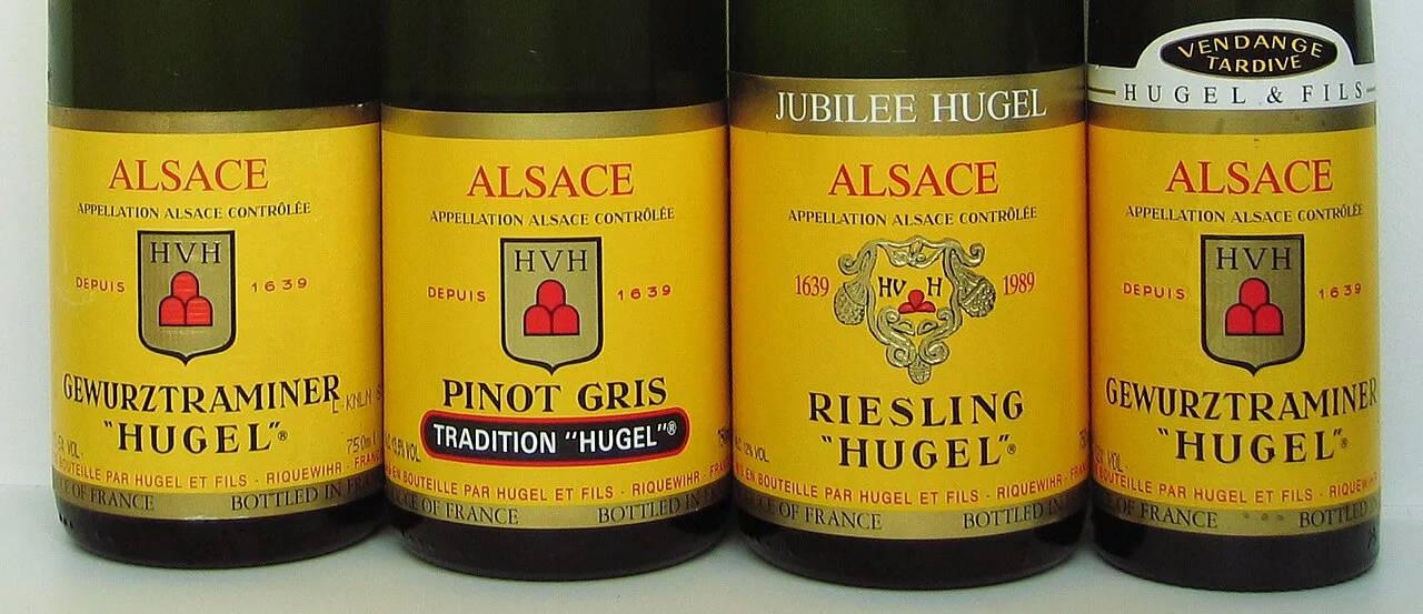 Four Hugel bottle labels