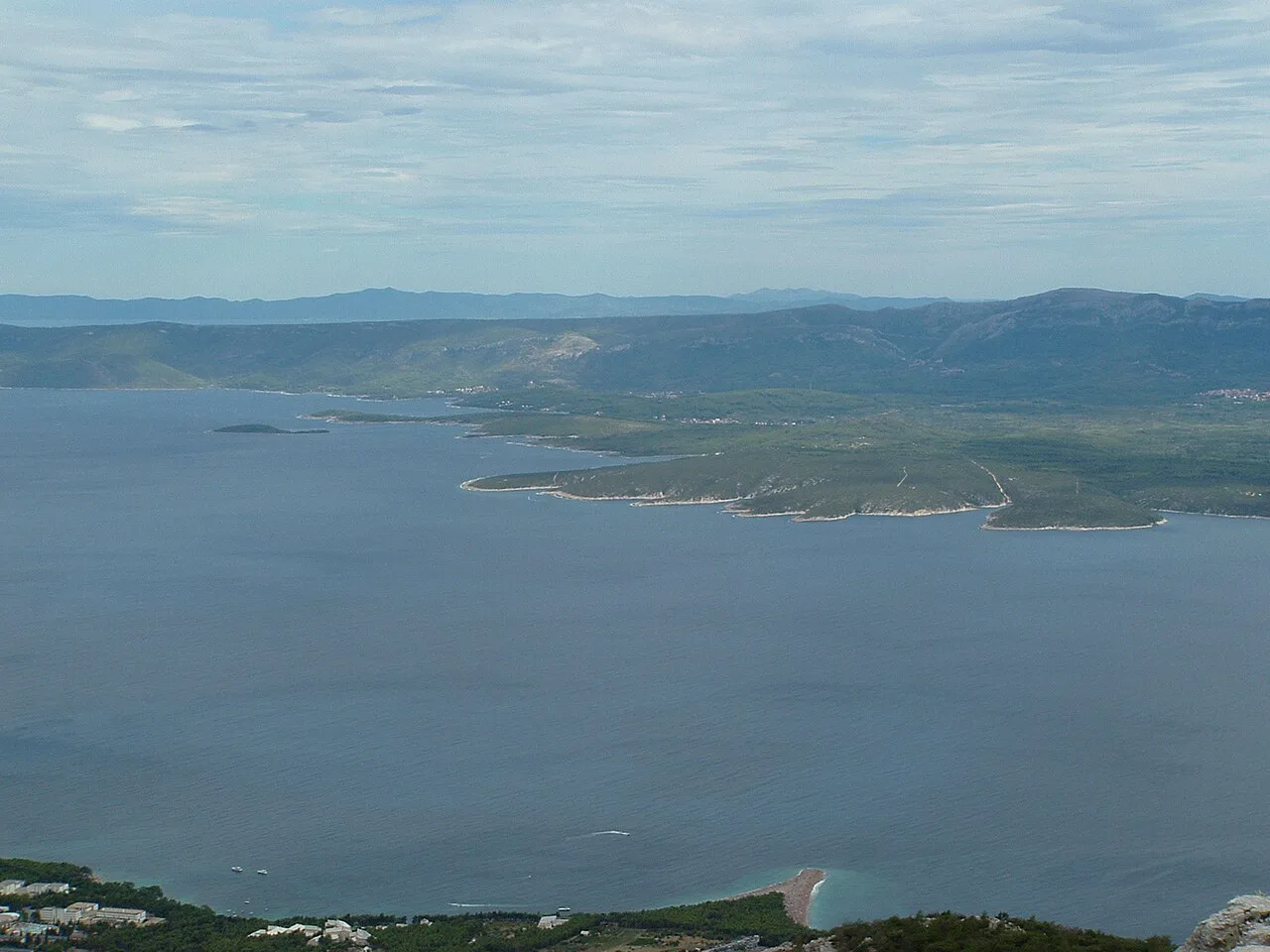 The island of Hvar seen from Brač