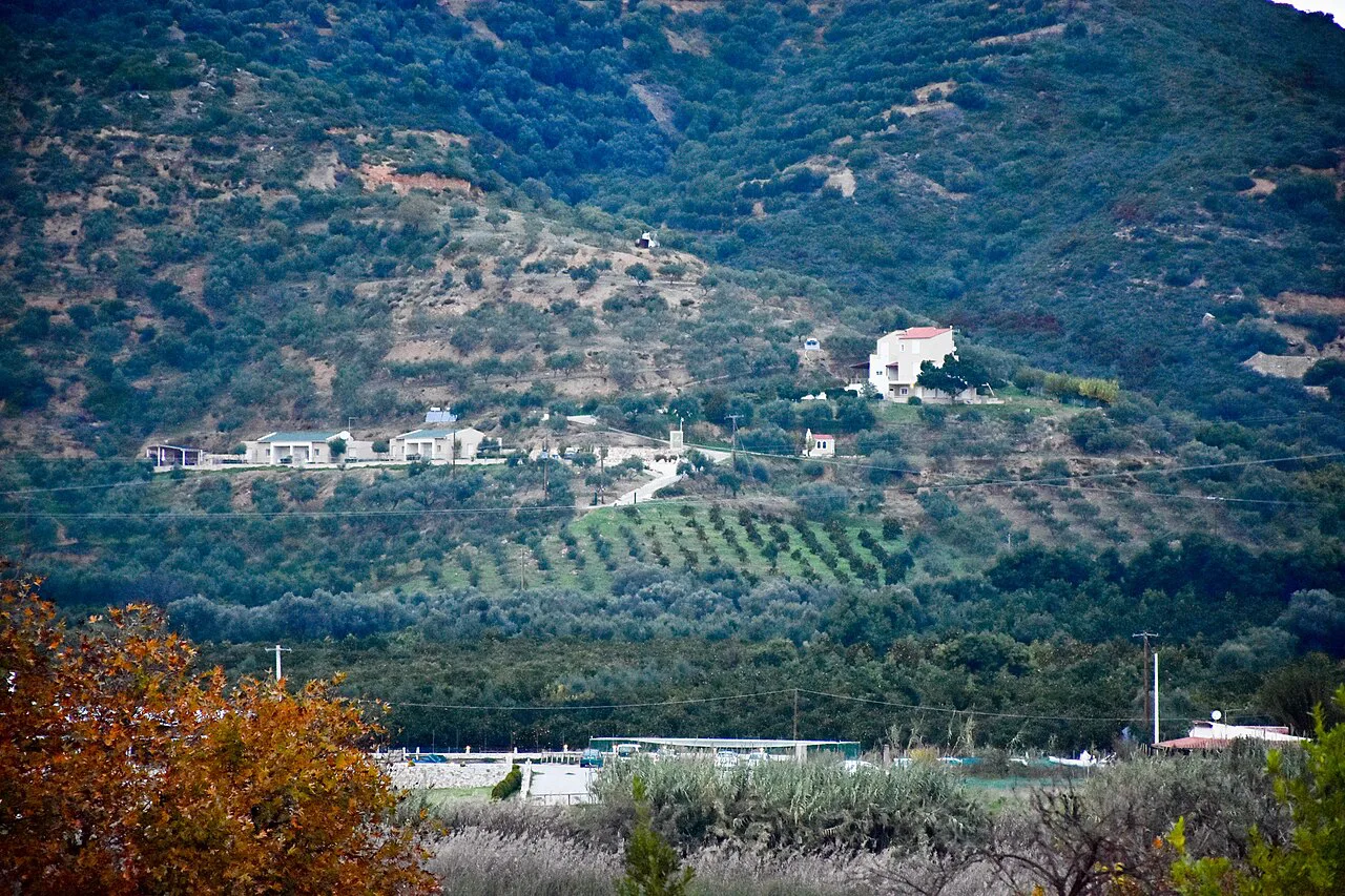 Olive groves on the hills around Lake Agia, in Platanias municipality