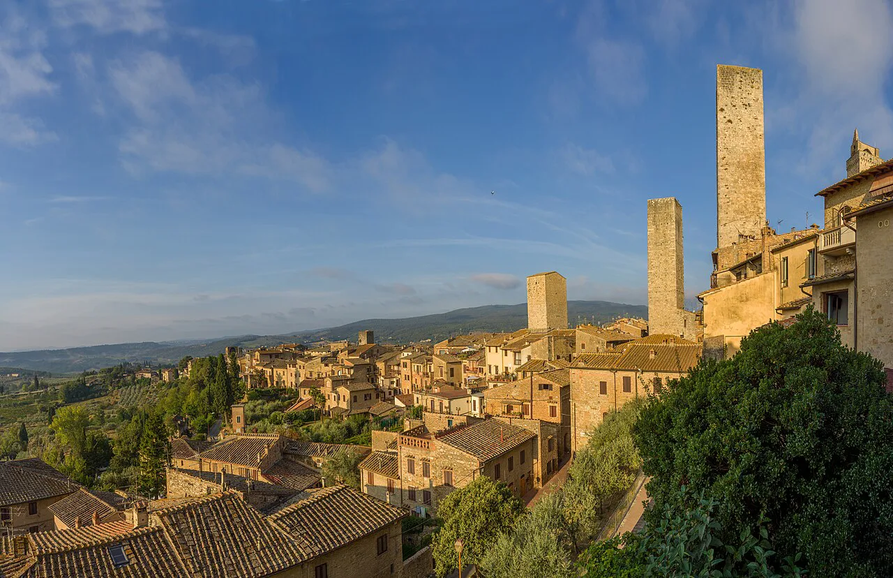 San Gimignano's towers in evening light
