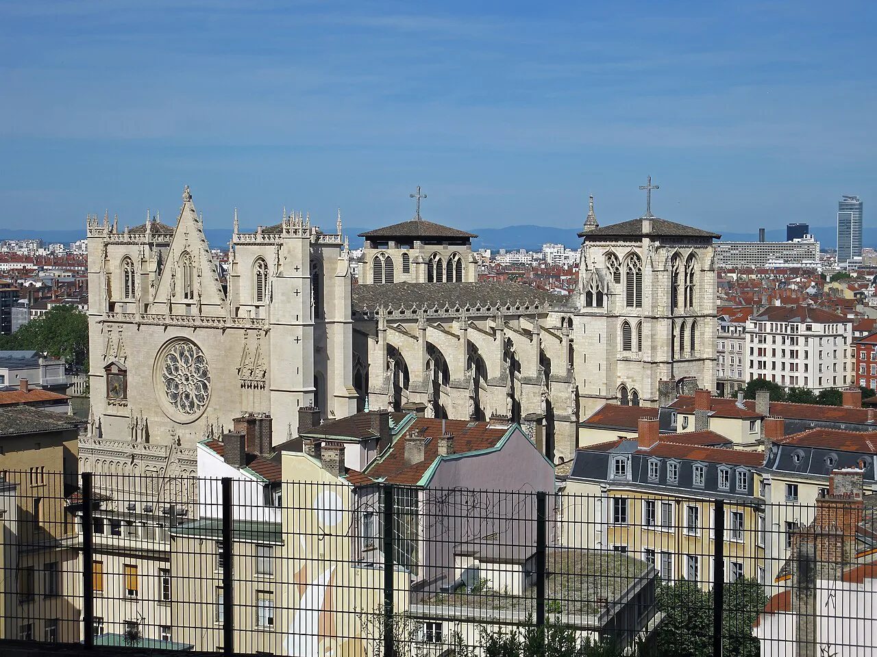 Saint-Jean cathedral above the rooftops of Vieux Lyon