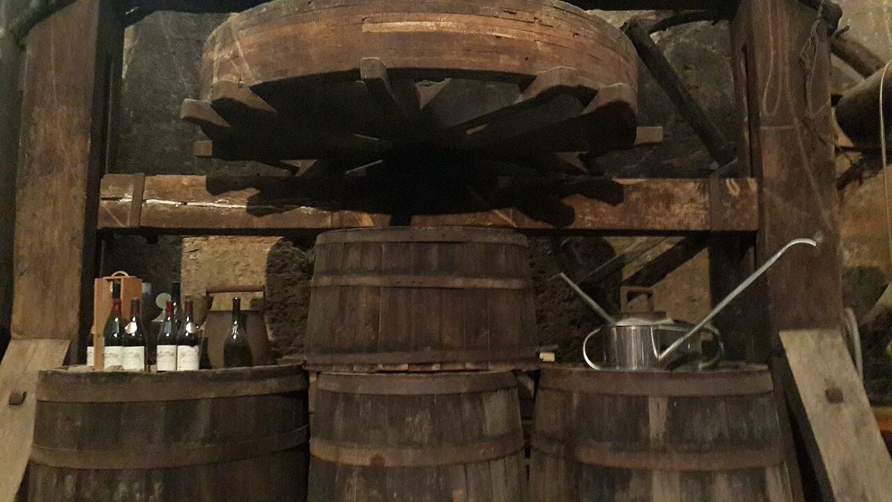 A traditional wine press in the Beaujolais