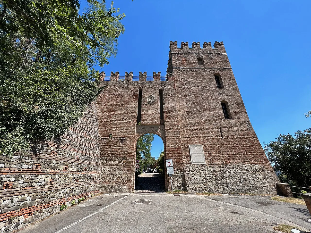The castle gate of Monteveglio, in the hills west of Bologna