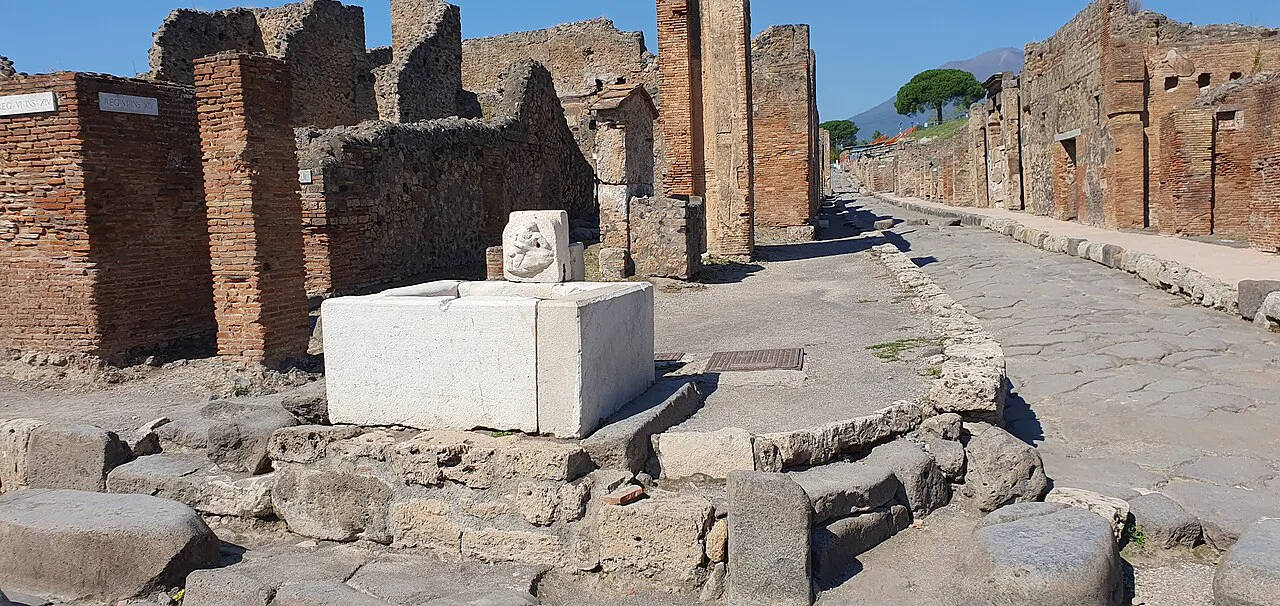 Fountain of Silenus with a wine skin, Pompeii