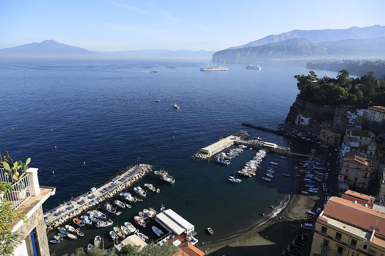 Sorrento's waterfront and the Bay of Naples