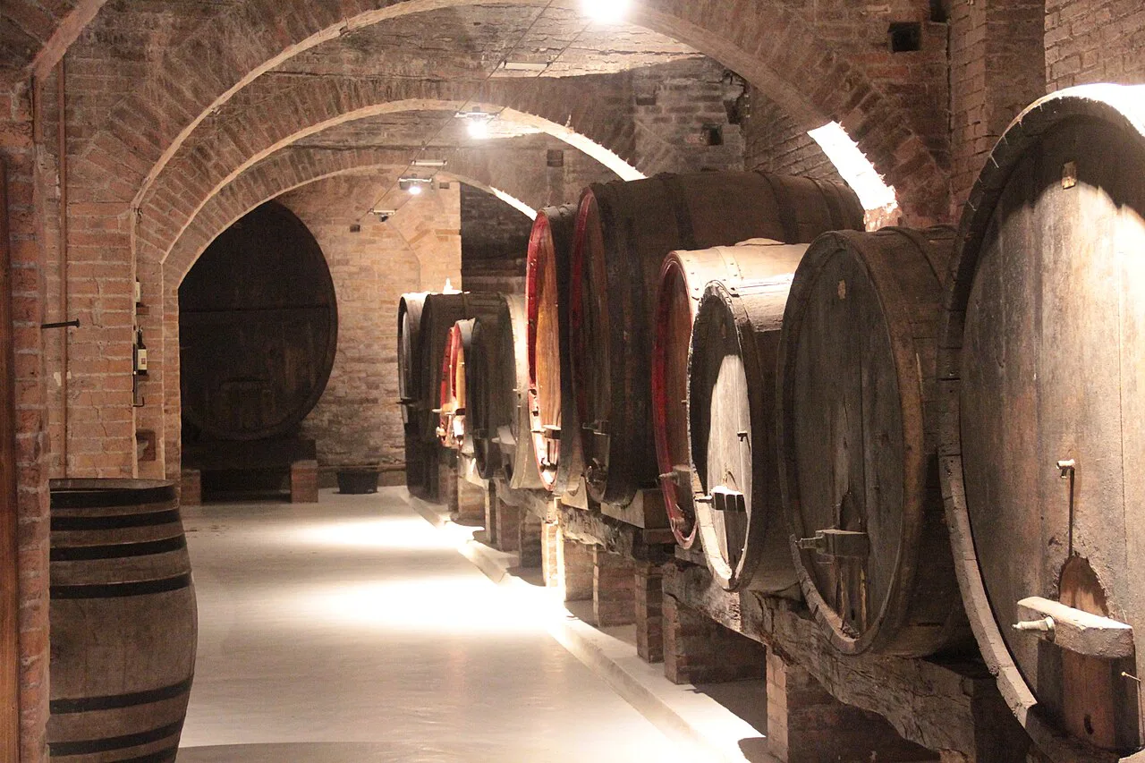Wine cellar at the Abbey of Monte Oliveto Maggiore