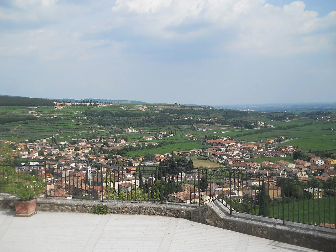 Fumane and its vineyards from the La Salette sanctuary